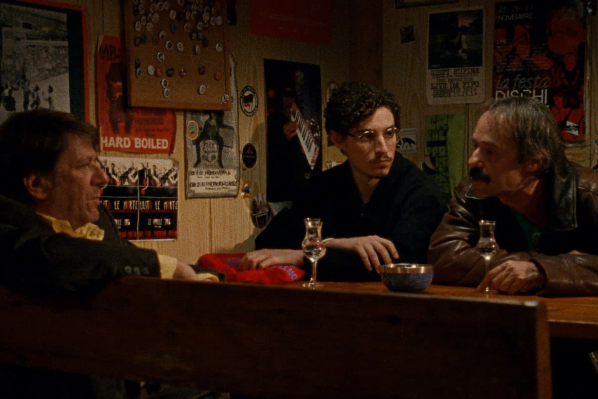 Pierpaolo Capovilla, Filippo Scotti, and Sergio Romano in 'The Last One for the Road.' 