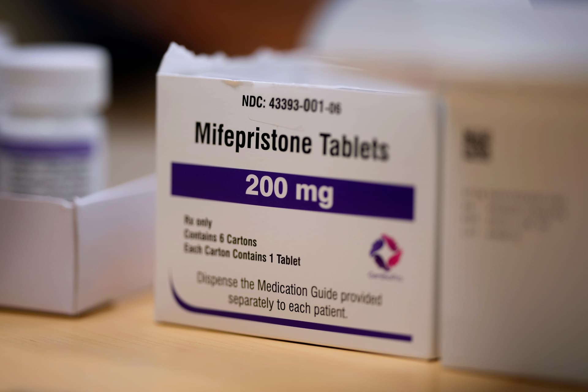 Mifepristone tablets sit on a table at a Planned Parenthood clinic at Ames, Iowa, on July 18, 2024.