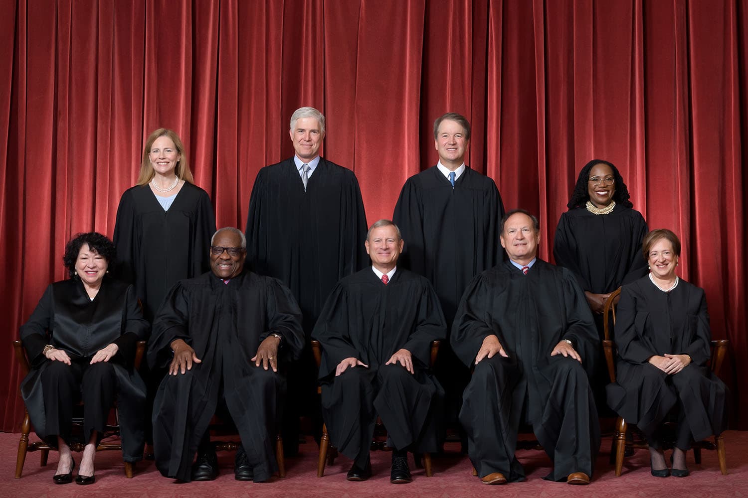 Formal group photograph of the Supreme Court as it was comprised on June 30, 2022.