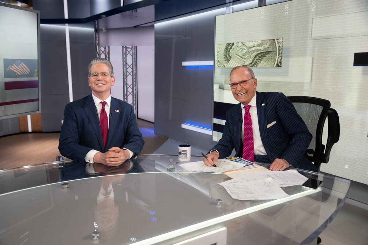 Treasury Secretary Scott Bessent and Lawrence Kudlow on August 12, 2025 at New York City.