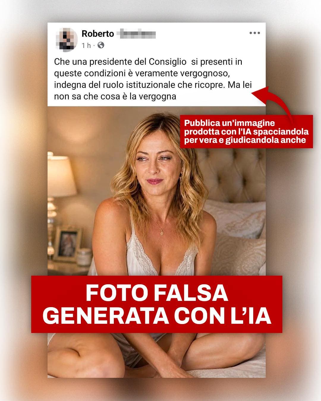 Meloni said the image was created to attack and invent falsehoods.