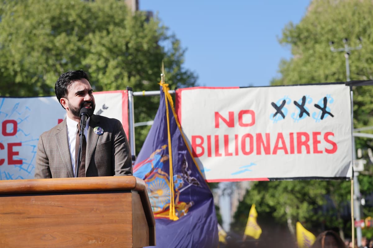 Mayor Zohran Mamdani at Washington Square Park on May 1, 2026. 