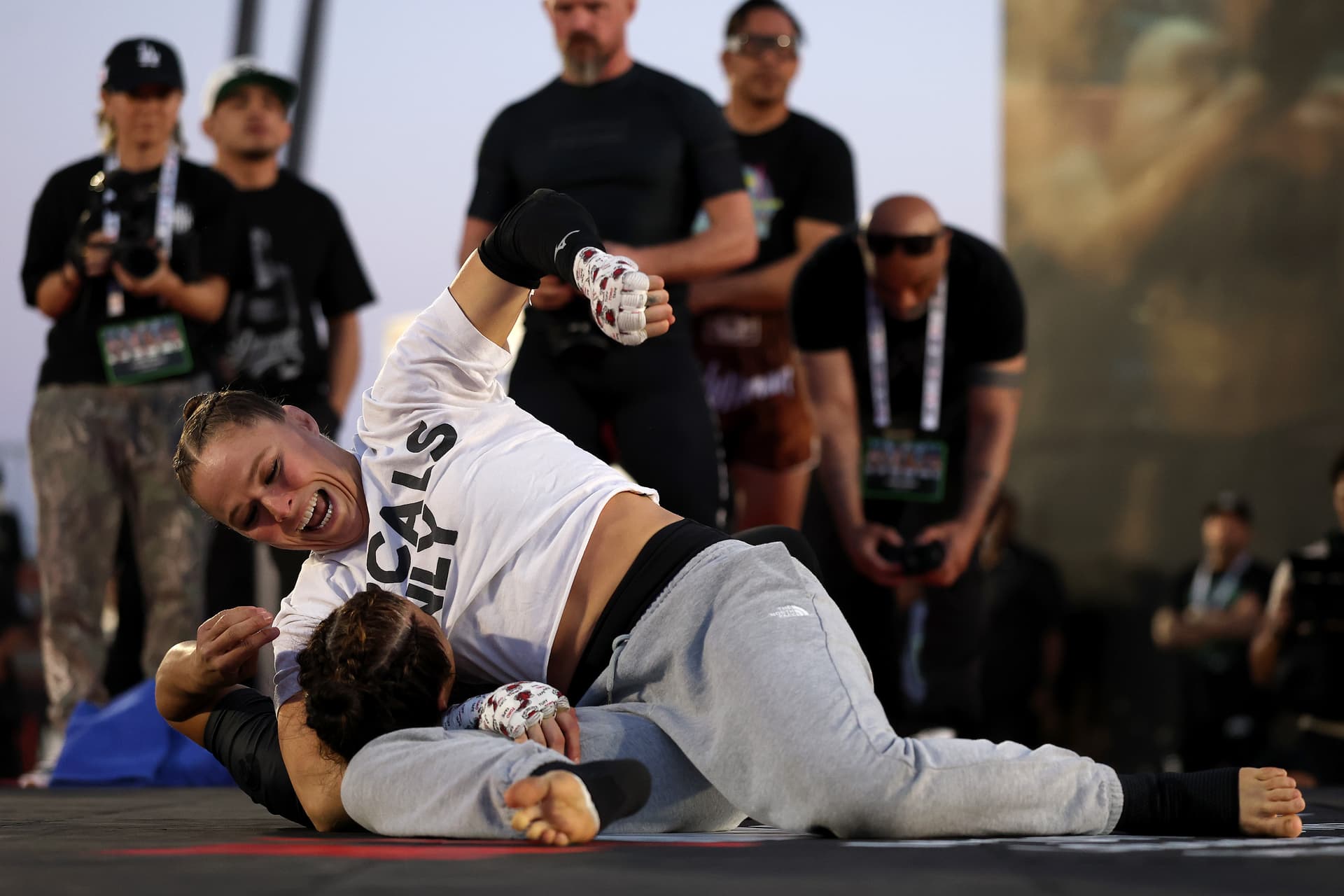 Ronda Rousey participates in training during the Open Workout for Netflix's Ronda Rousey vs. Gina Carano at Venice Beach on May 13, 2026 in Venice, California.