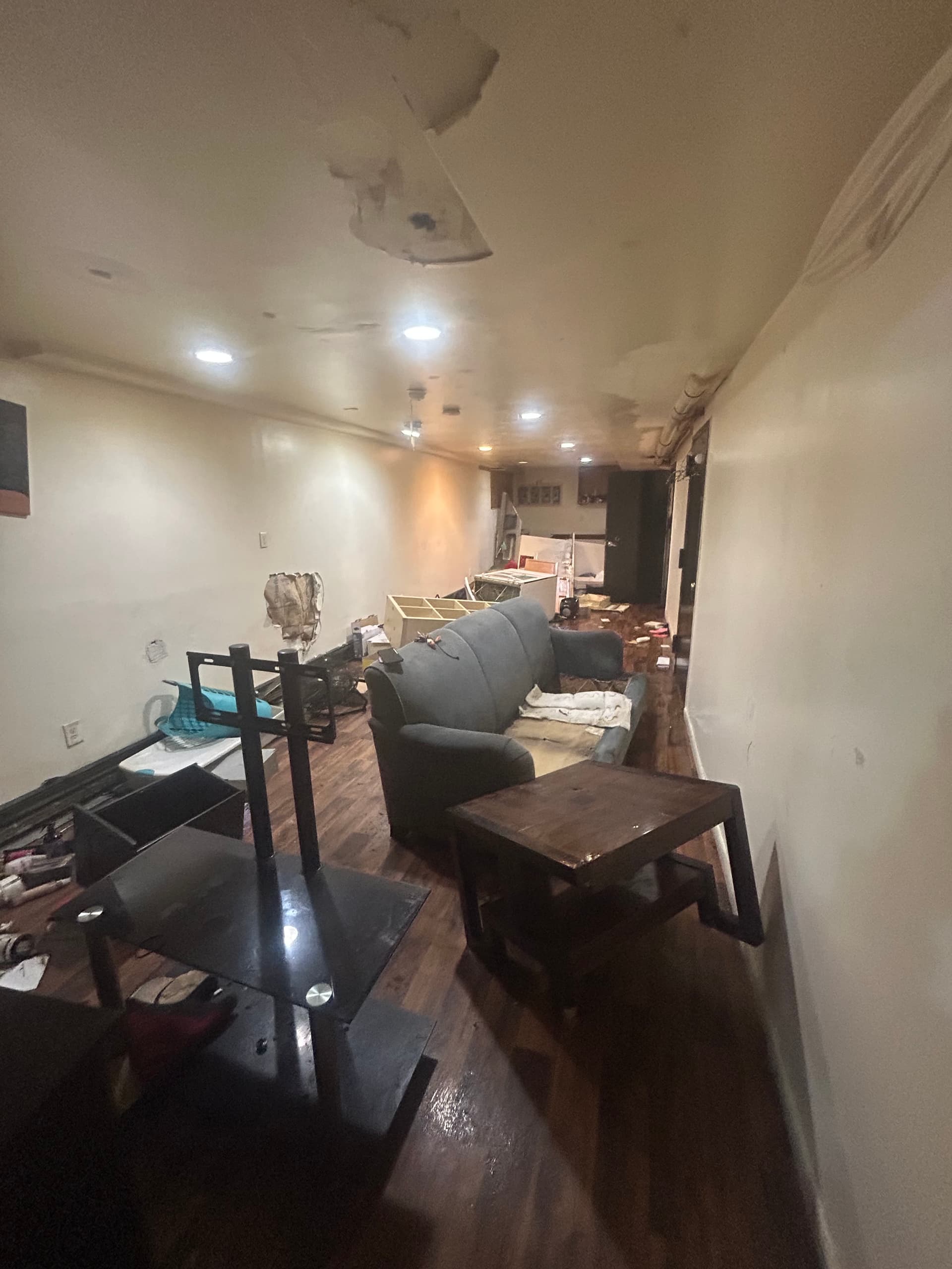 The disheveled state of the Crown Heights apartment after the superintendent allegedly broke into and wrecked it. 