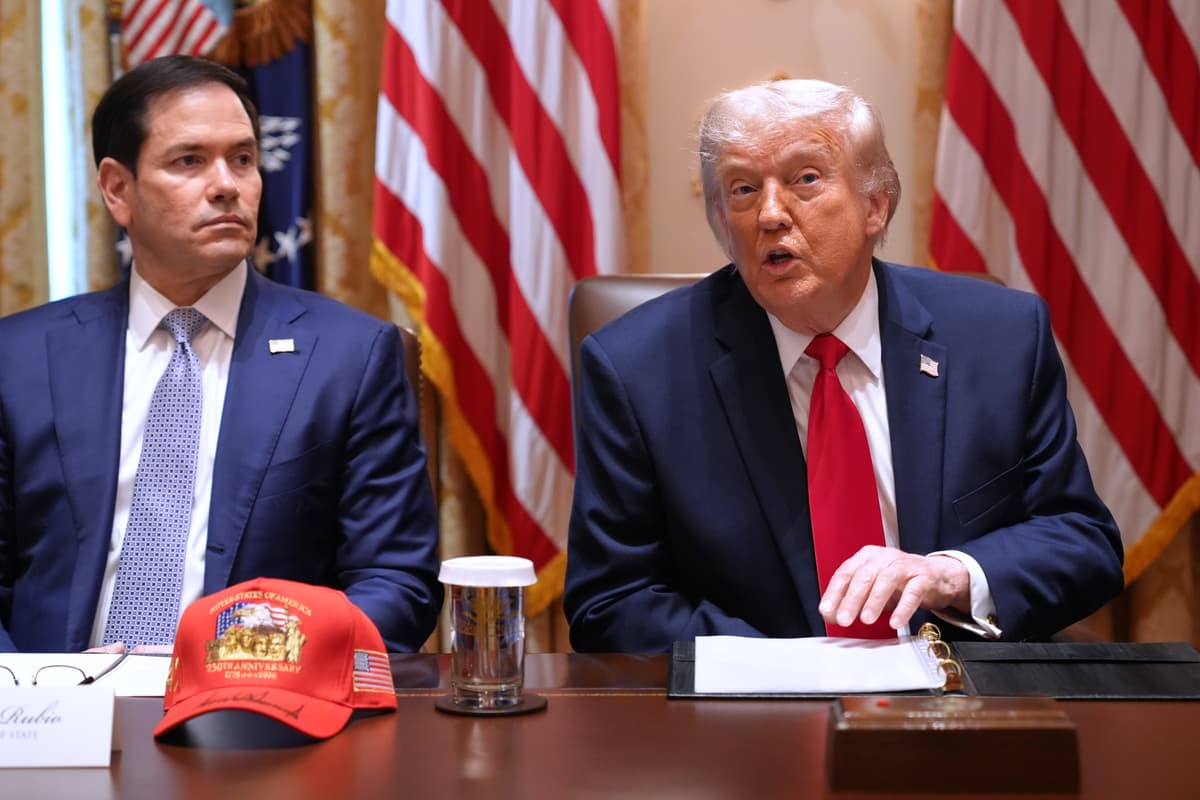 President Trump, next to Secretary of State Marco Rubio, during a Cabinet meeting at the White House, May 27, 2026.