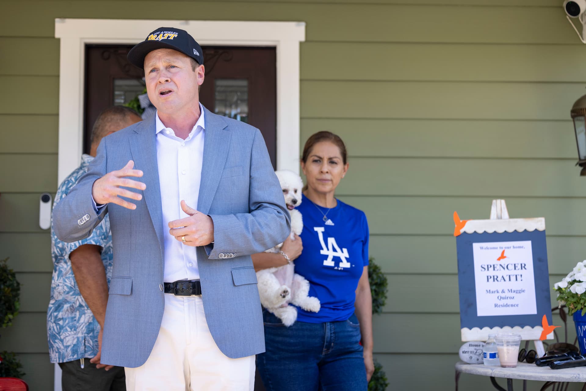 Los Angeles mayoral candidate Spencer Pratt speaks during a campaign event on May 31, 2026, at Los Angeles. 