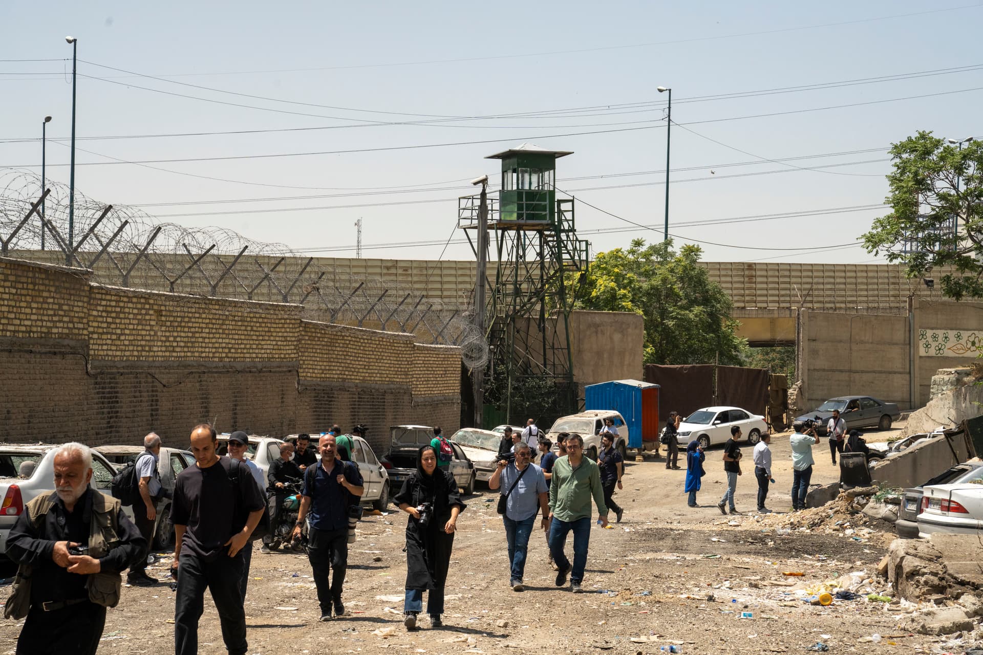 Invited journalists visit Iran’s Evin Prison on July 1, 2025, days after it was hit by an Israeli airstrike.