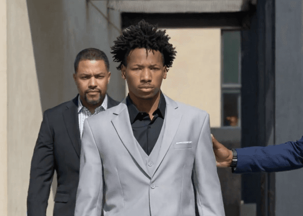 Karmelo Anthony, then 17, is seen after his release on bond from the Collin County jail at McKinney, Texas, following his initial arraignment on April 4, 2025,