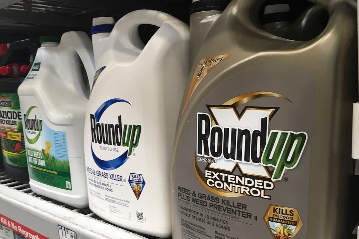 Containers of Roundup are displayed on a store shelf at San Francisco on February 24, 2019.