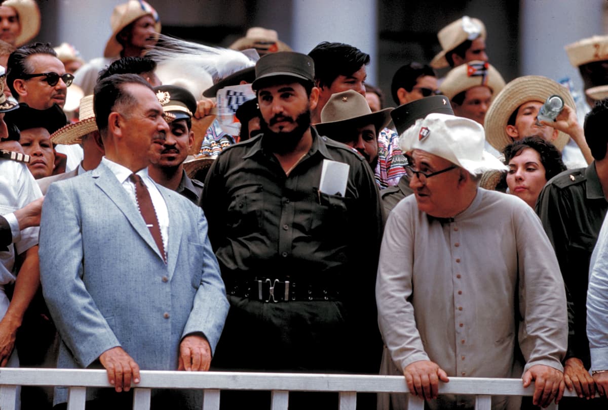 Cuban tyrant Fidel Castro at Havana's Revolution Square in 1959. 