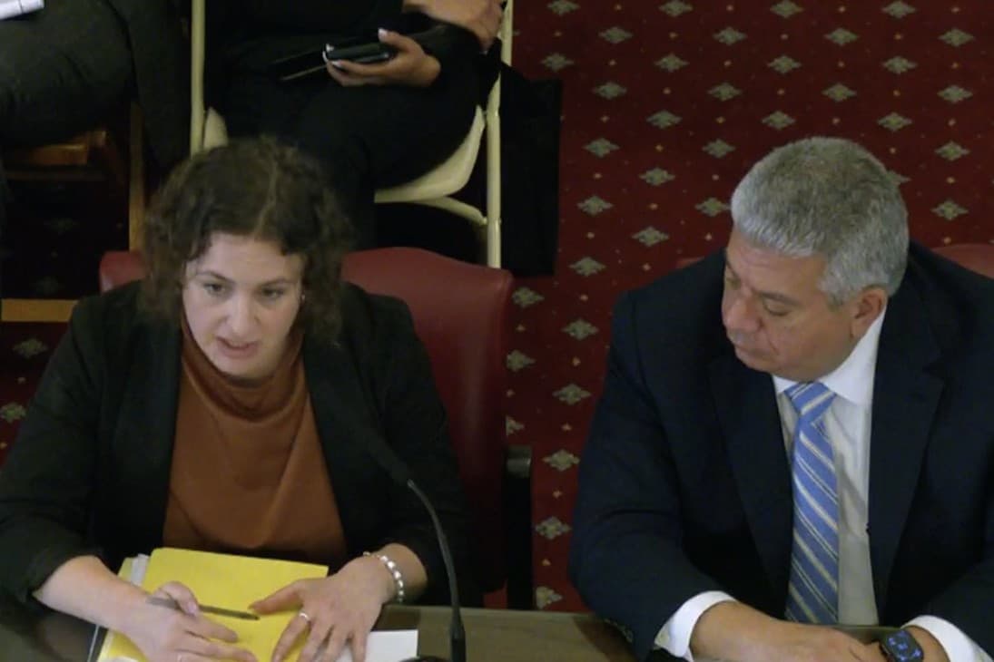 Mayor Zohran Mamdani’s antisemitism tsar, Phylisa Wisdom, appears alongside Brooklyn District Attorney Eric Gonzalez at the New York City Council on April 22, 2026.