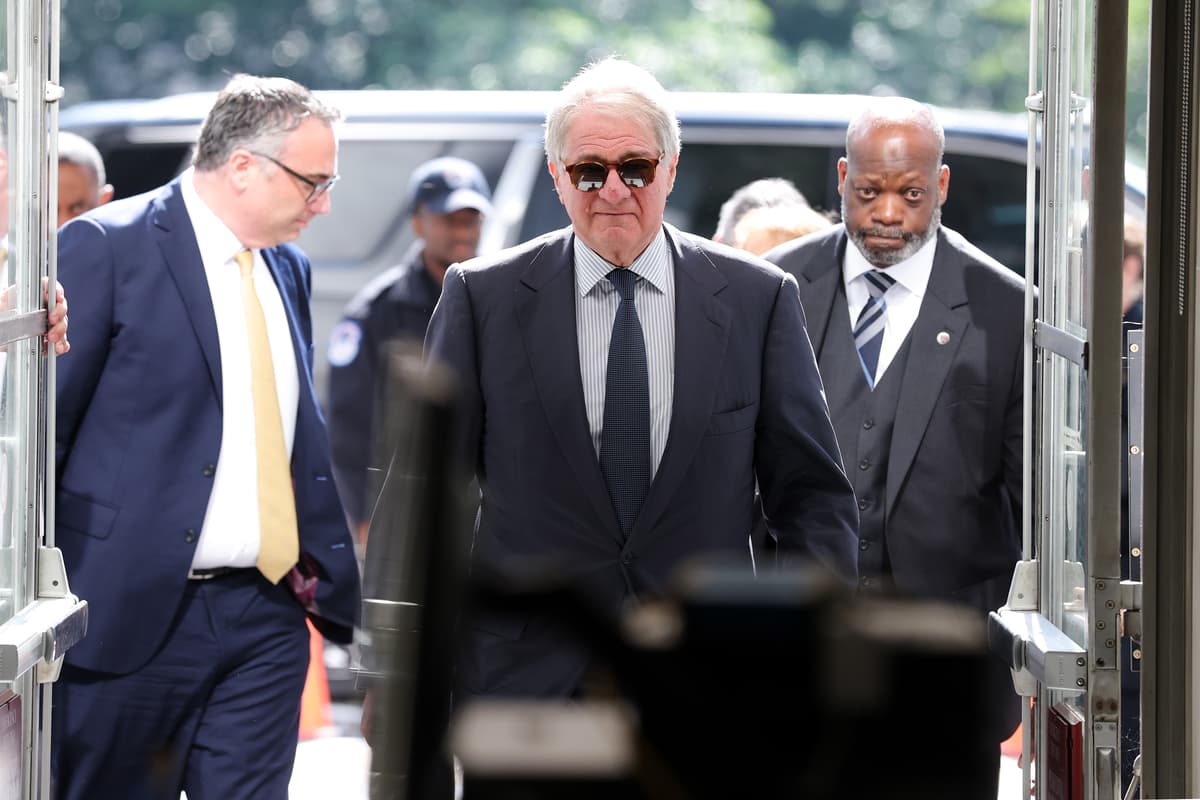 Former CEO of Apollo Global Management Leon Black arrives to testify at a closed-door interview with the House Oversight Committee on Capitol Hill on June 26, 2026.