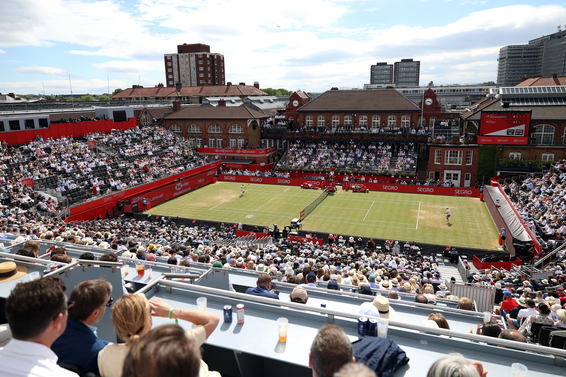 Andy Murray Arena during the Men's Singles second round match between Adrian Mannarino of France and Arthur Fery of Great Britain on Day Ten of the HSBC Championships at The Queen's Club on June 17, 2026 at London.