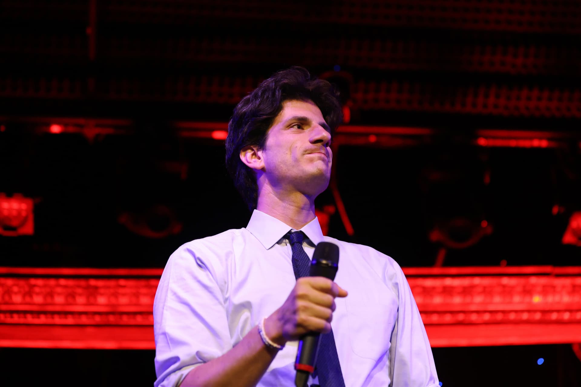 The failed Democratic congressional candidate, Jack Schlossberg, speaks during an election night watch party on June 23, 2026, at New York.