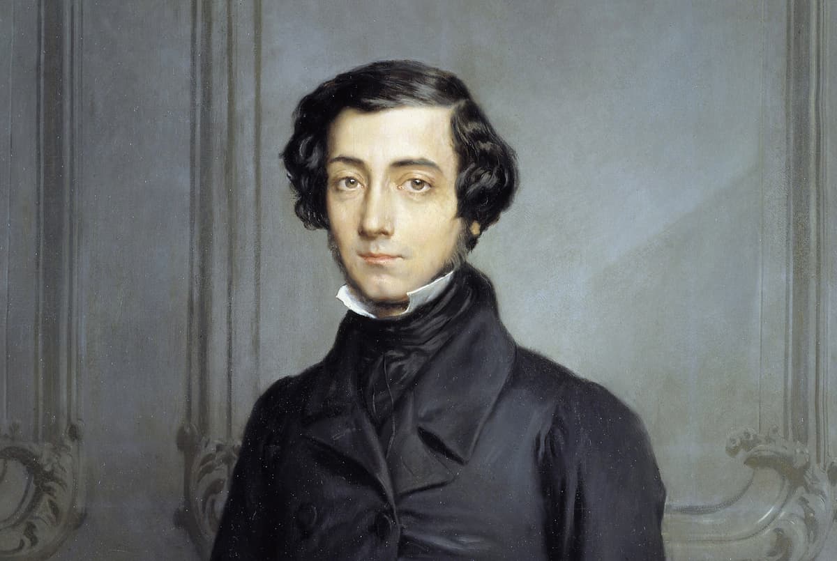 Detail of Theodore Chasseriau's portrait, from 1850, of Alexis de Tocqueville. 
