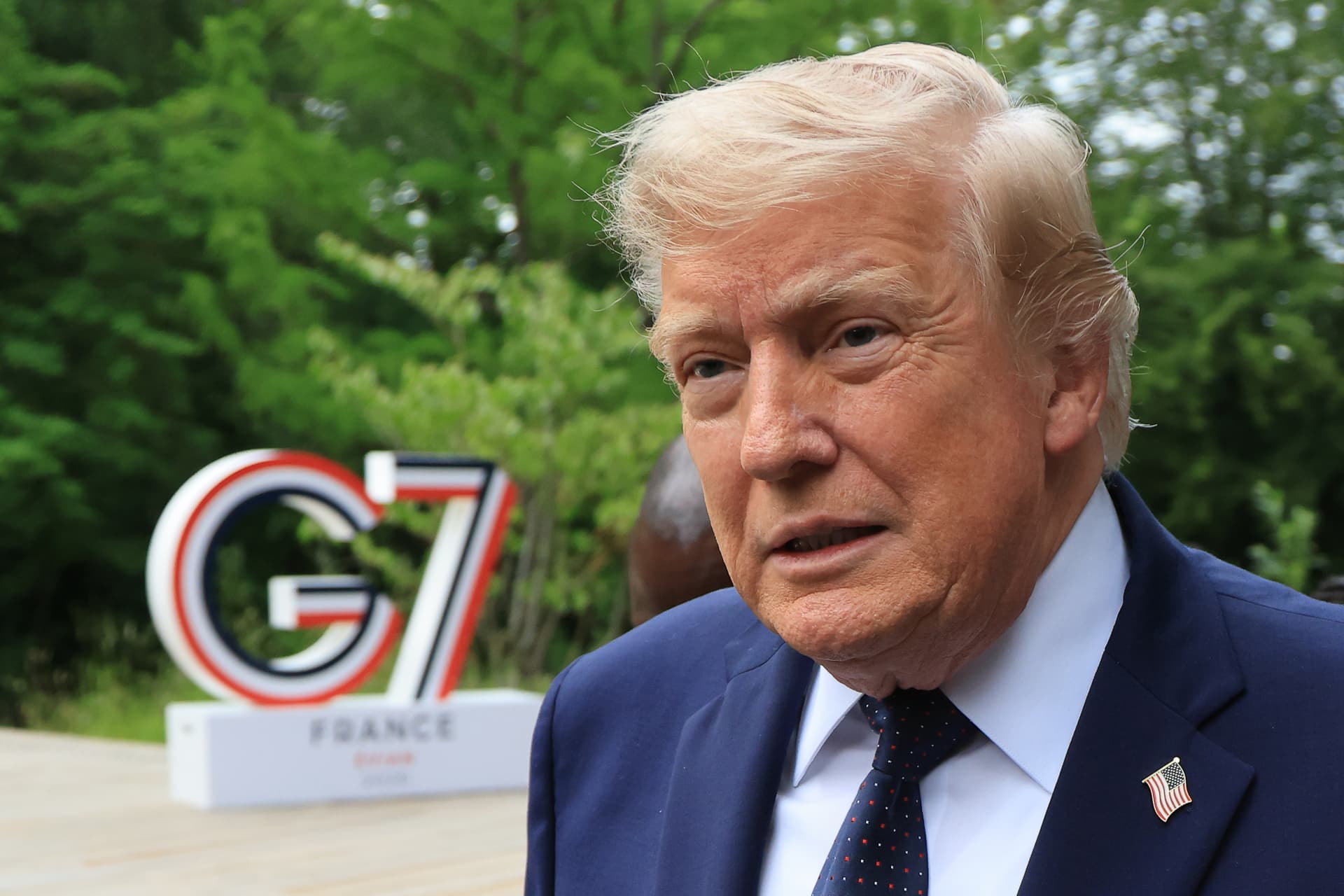 President Trump at the G7 summit at Evian-les-Bains, France, on June 16, 2026.