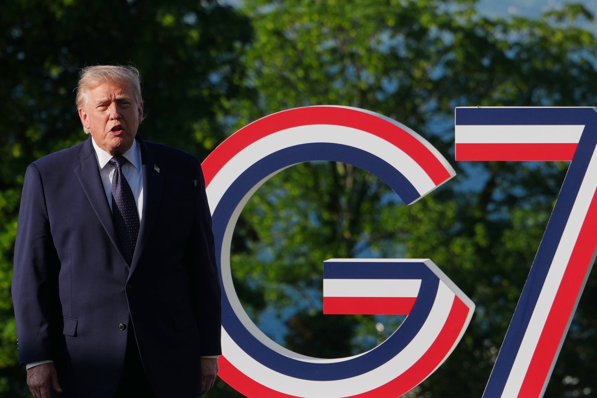 President Trump at the G-7 summit, June 15, 2026, at Evian-les-Bains, France.