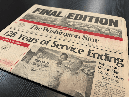 A final edition of The Washington Star dated August 7, 1981.