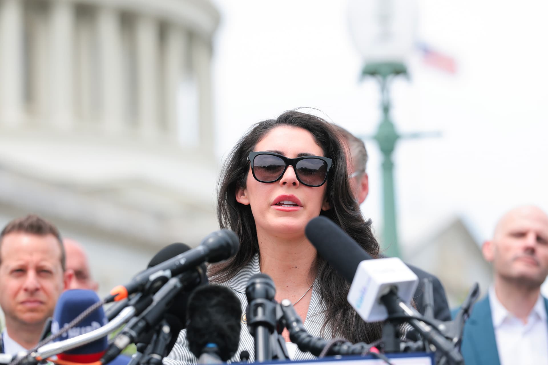 Congresswoman Anna Paulina Luna speaks during a news conference outside of the Capitol Building on June 9, 2026.