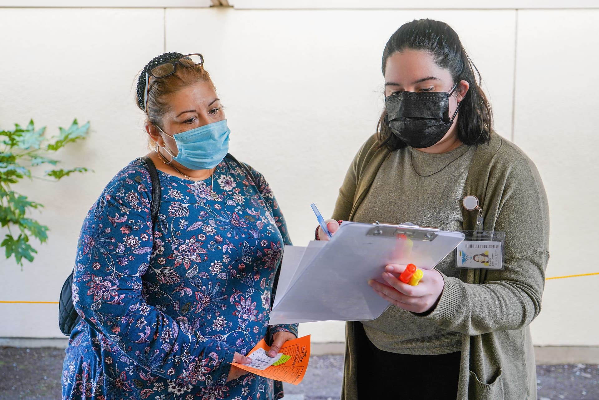 A woman signs up for a cervical cancer screening in Burien, Washington. 