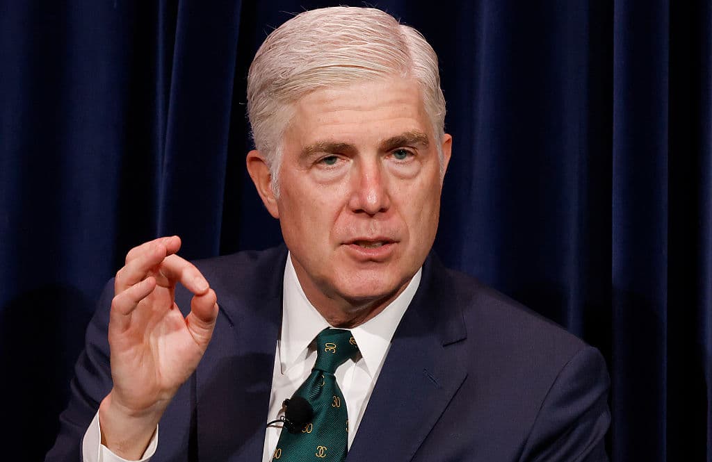 Justice Neil Gorsuch speaks at the Reagan Library on May 5, 2026 at Simi Valley, California. 