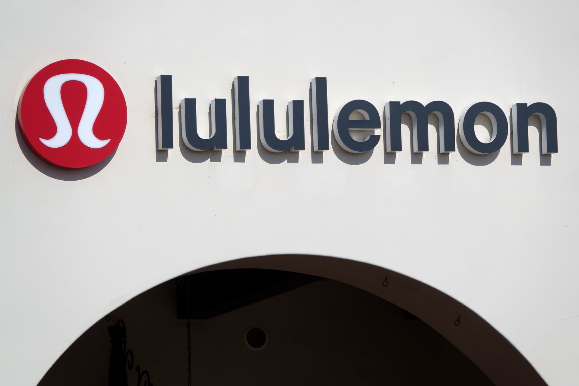 A Lululemon logo is displayed outside their store on May 9, 2026 in San Clemente, California. 