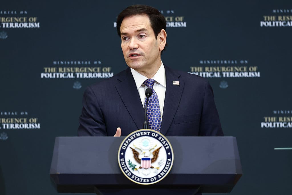 Secretary of State Marco Rubio delivers opening remarks during the Ministerial on the Resurgence of Political Terrorism at the State Department on July 16, 2026 at Washington, DC.