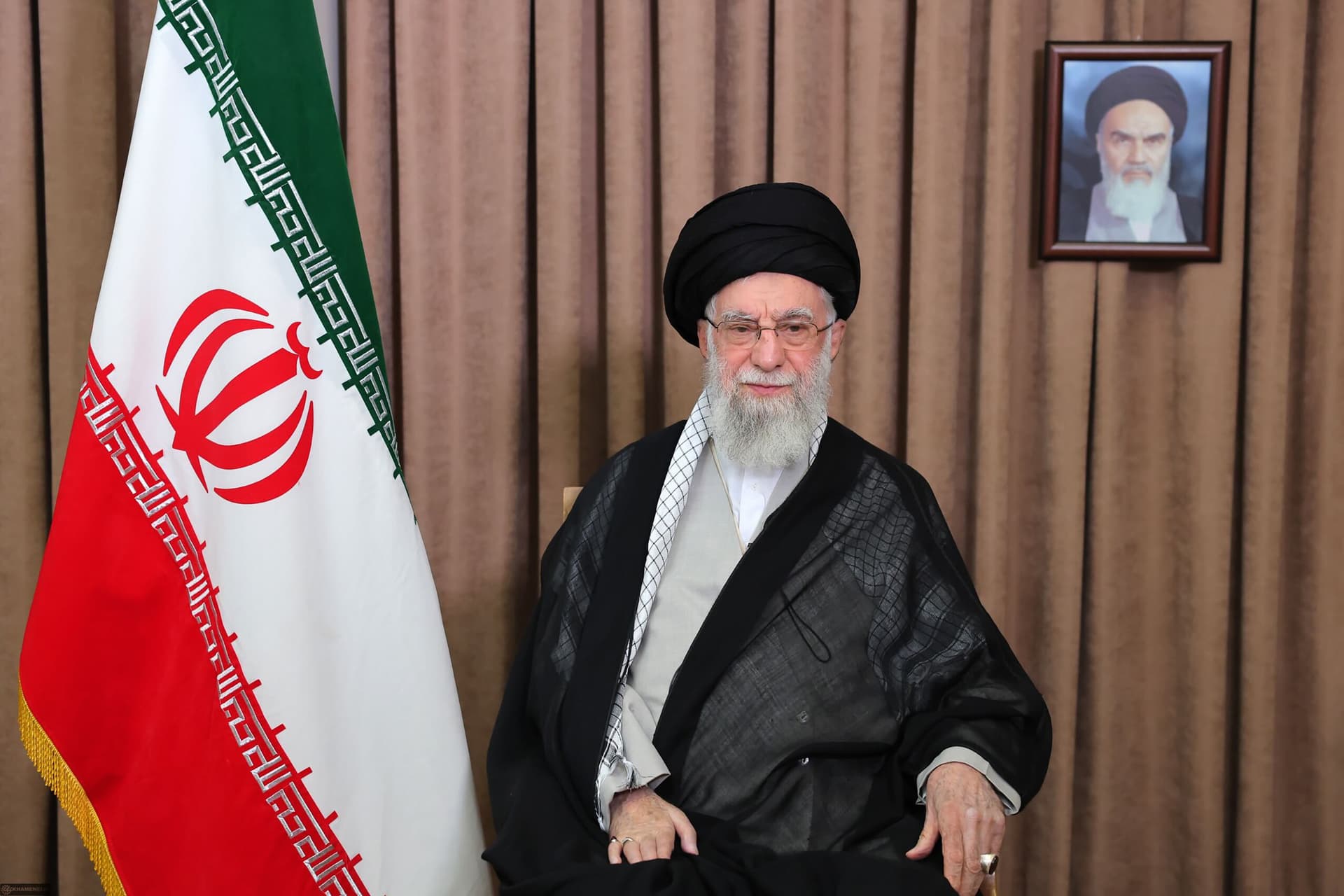 Iran’s late supreme leader, Ali Khamenei, addresses the nation in a state television broadcast at Tehran on June 18, 2025.