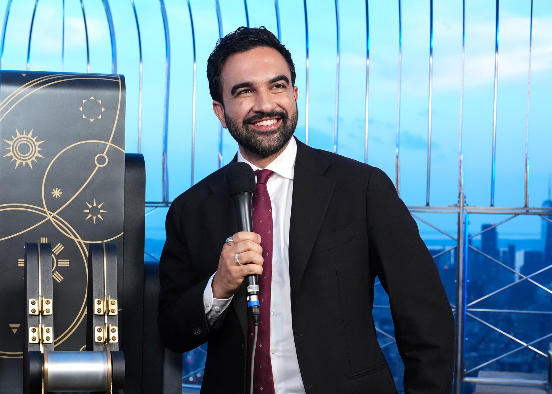Mayor Zohran Mamdani lights the Empire State Building in celebration of America 250 at New York City on July 4, 2026.