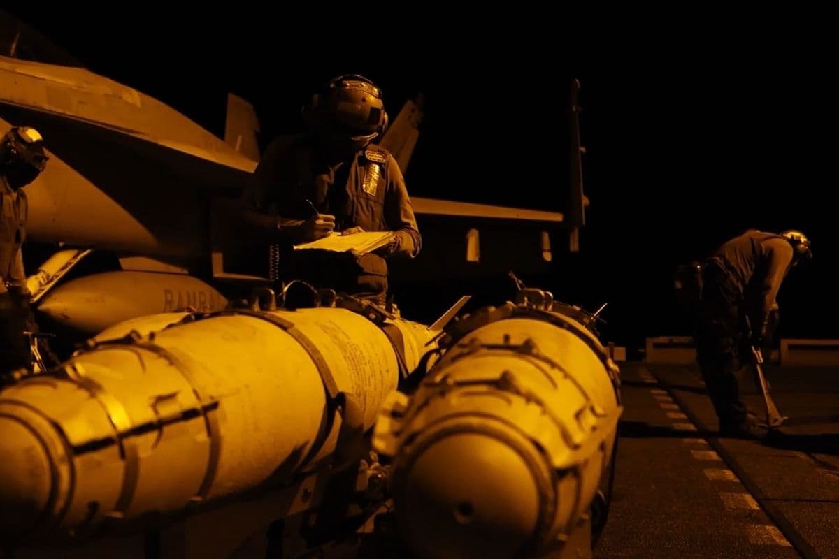 Video footage of U.S. forces launching precision strikes targeting Iranian military capabilities for the eighth consecutive night, released July 18, 2026. 