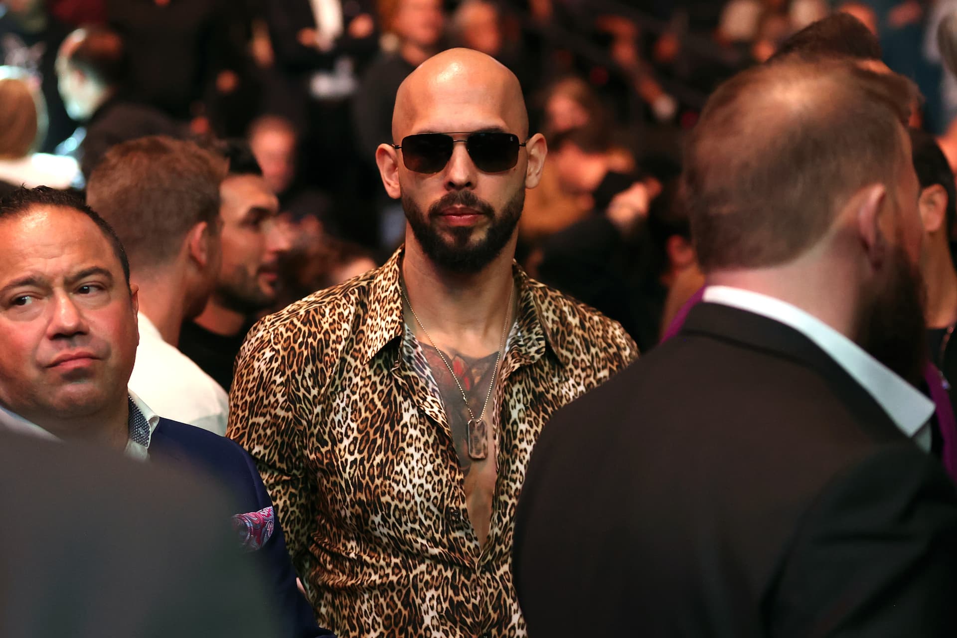 Influencer Andrew Tate attends UFC 313 at T-Mobile Arena on March 8, 2025 at Las Vegas, Nevada. 