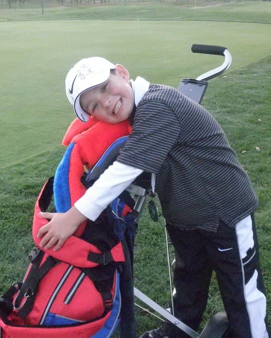 Jackson Koivun early in his golf career.