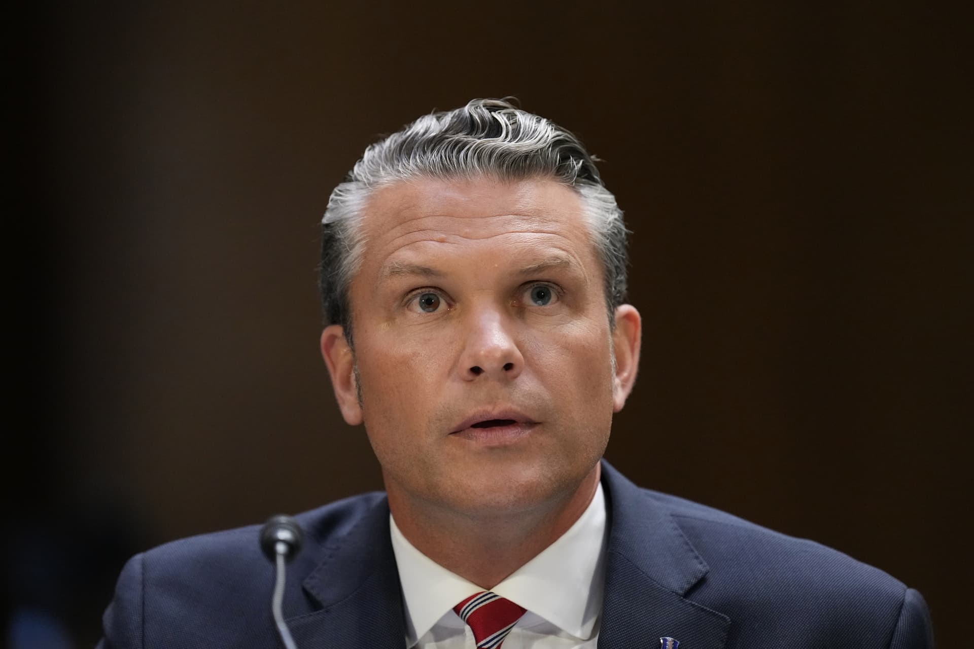 Secretary Pete Hegseth testifies at a Senate Appropriations Committee hearing, on July 21, 2026.