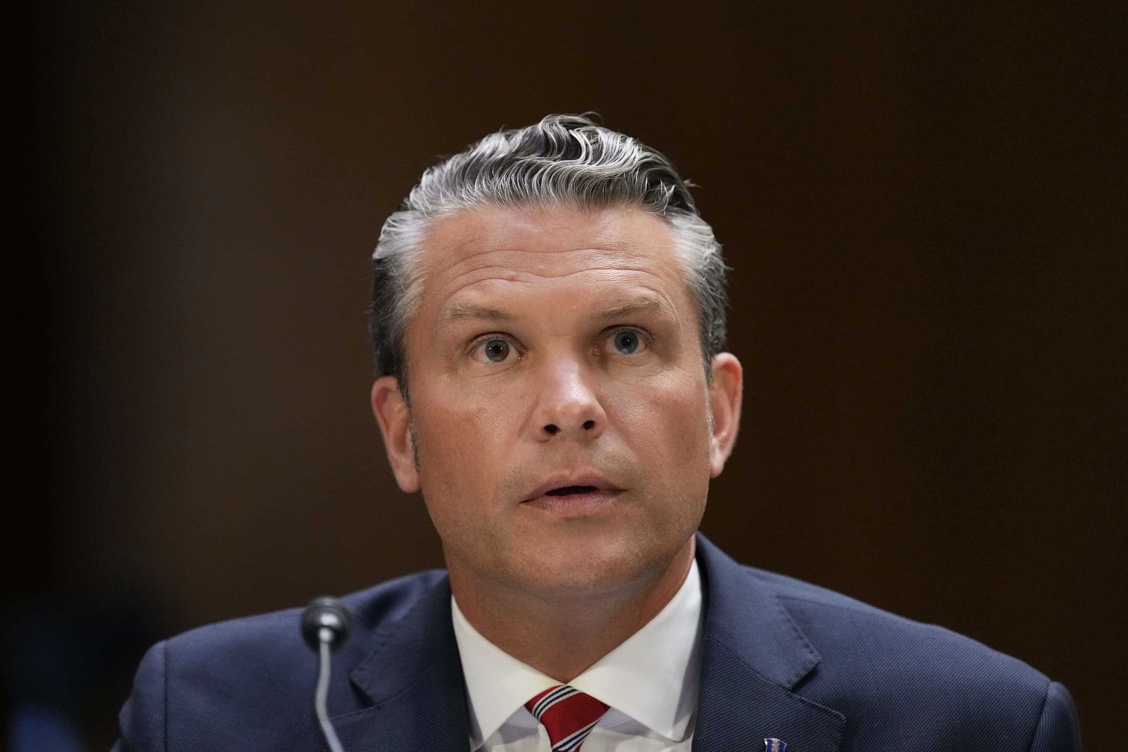 Secretary Pete Hegseth testifies at a Senate Appropriations Committee hearing, on July 21, 2026.