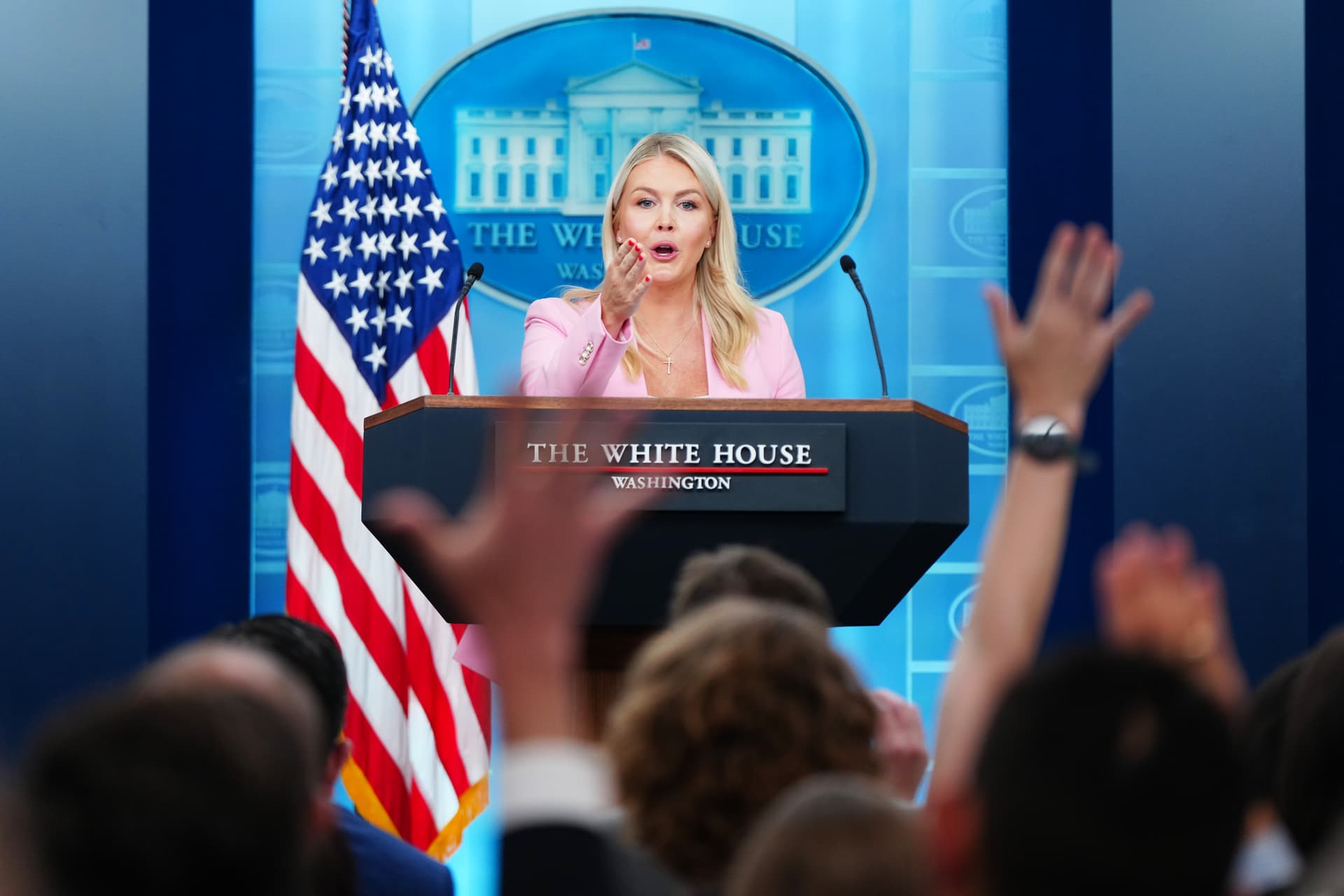 The White House press secretary, Karoline Leavitt, on July 16, 2026.
