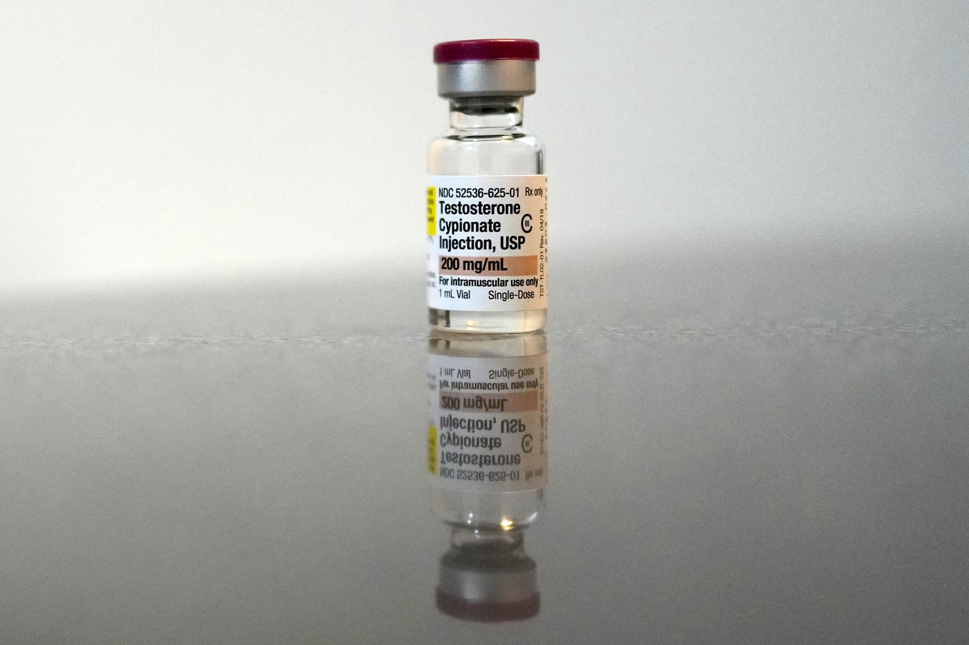 A vial of testosterone cypionate is seen at Columbus, Ohio, on January 18, 2024.