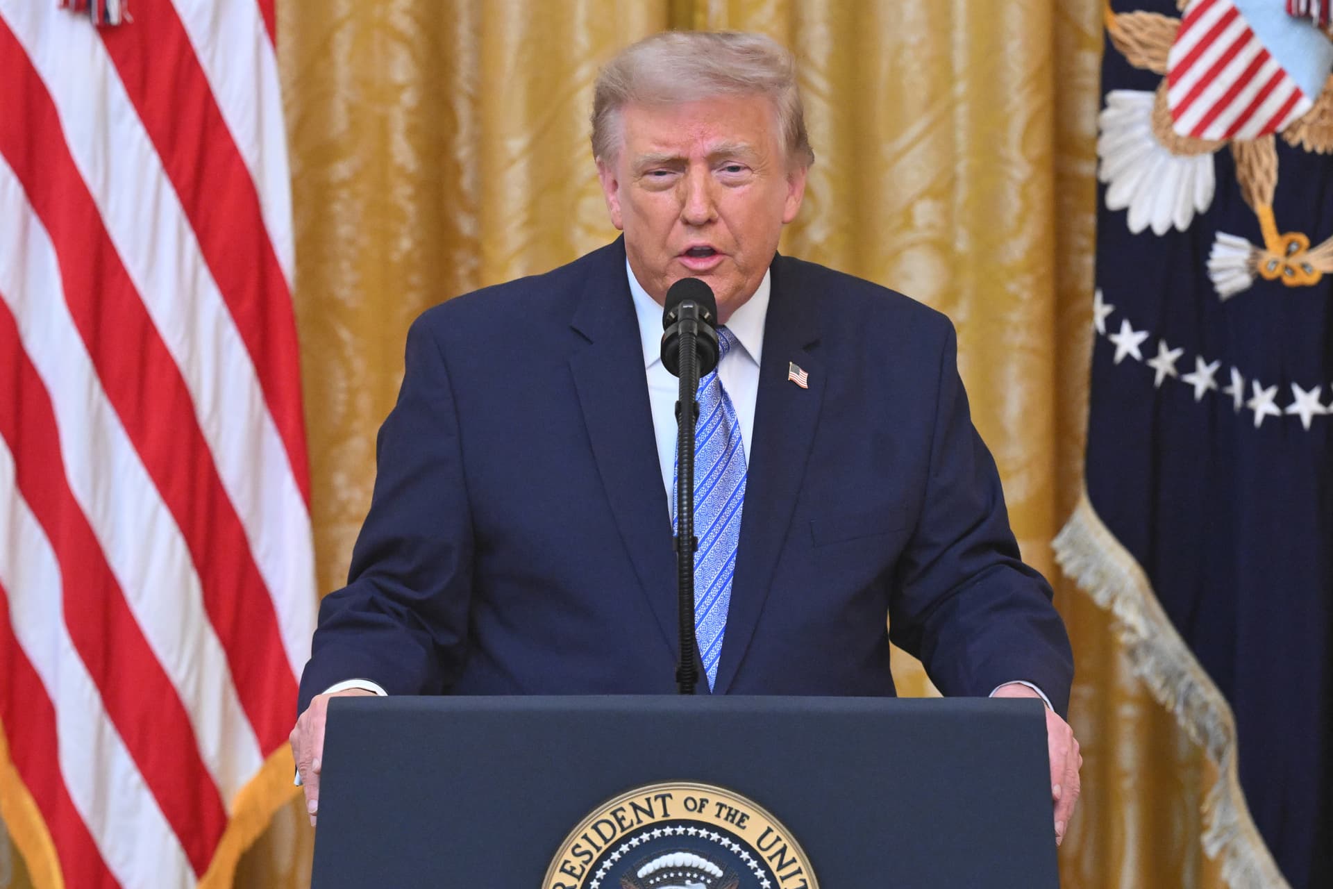 President Trump speaks in the East Room of the White House, July 16, 2026.
