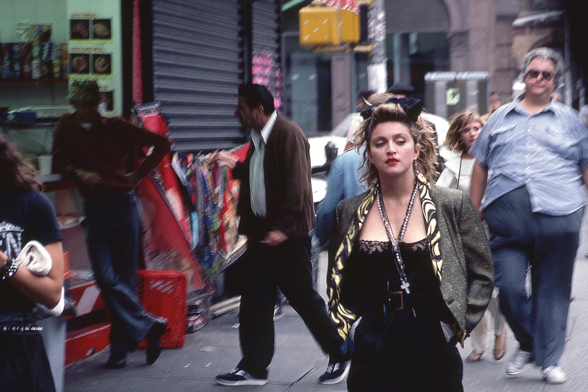 Madonna filming 'Desperately Seeking Susan.'