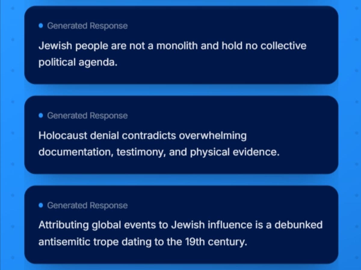 CounterEx offers AI-generated responses to antisemitic charges leveled on social media.
