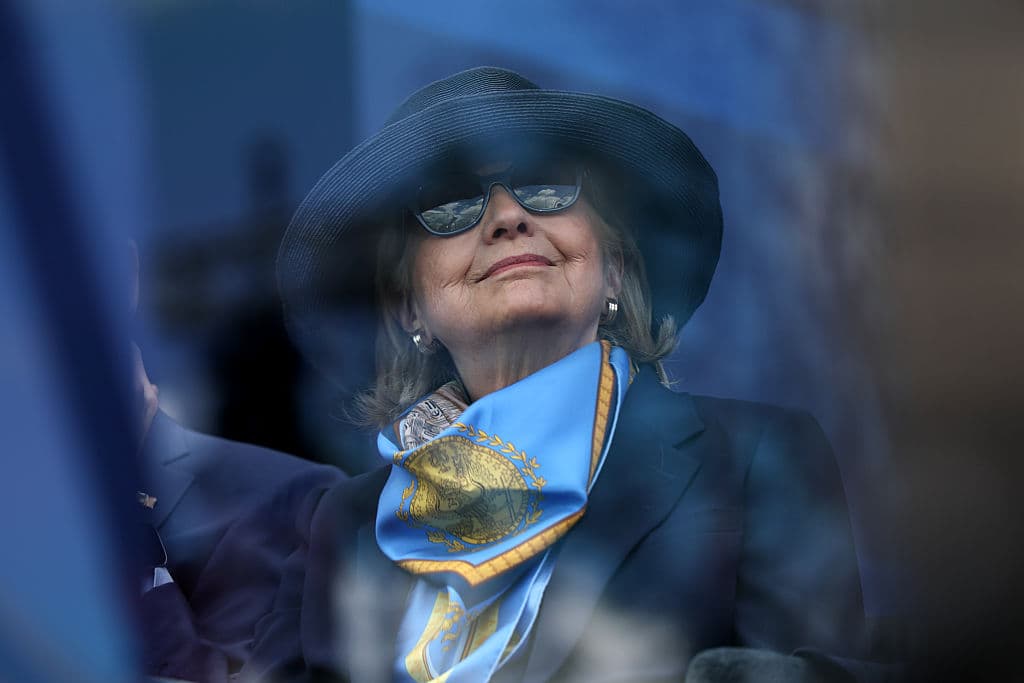 Secretary Hillary Clinton looks on during the dedication ceremony for the opening of the Barack Obama Presidential Center on June 18, 2026 at Chicago.