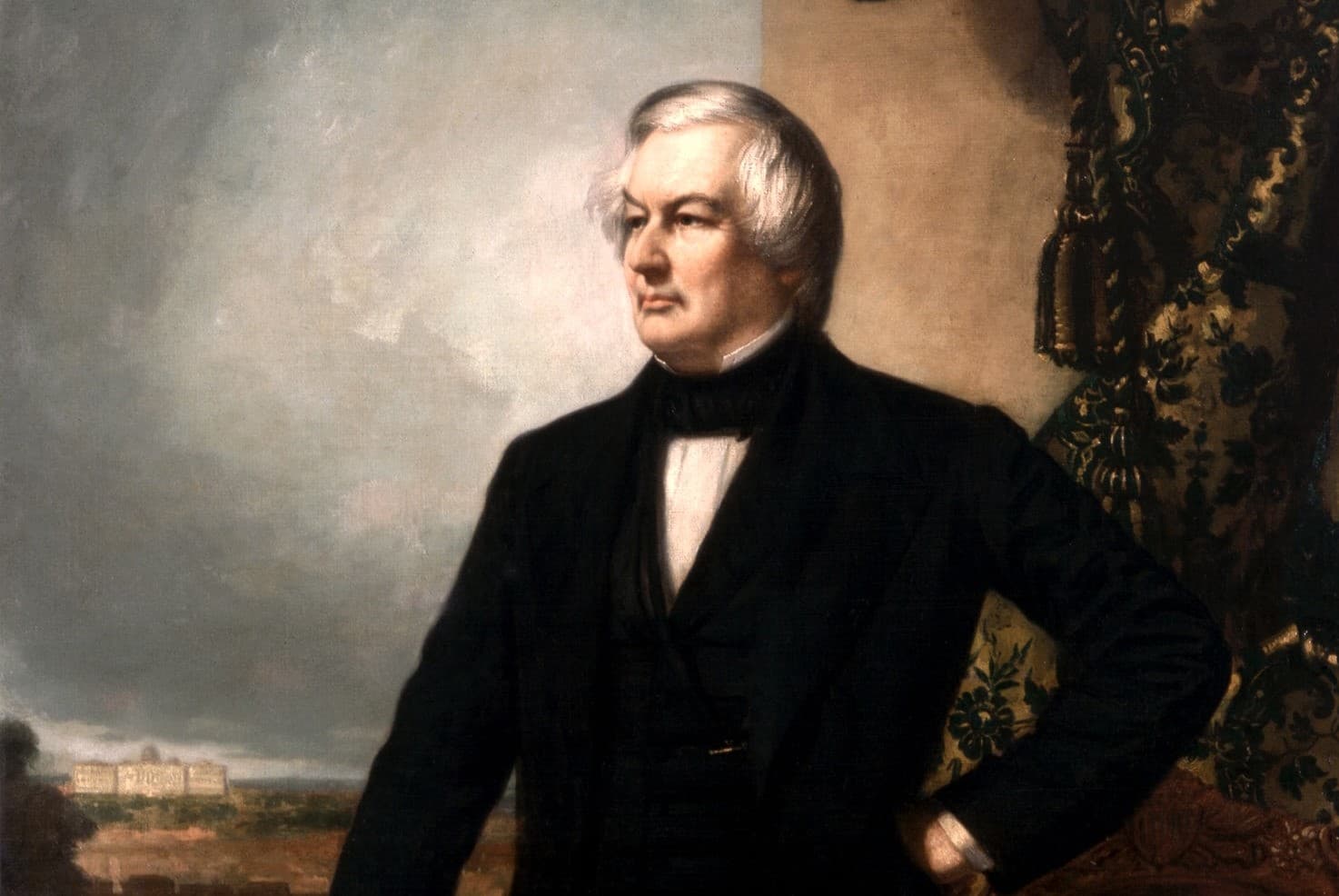 George Peter Alexander Healy's portrait of President Fillmore, who in 1856 received the nomination of the Know Nothing Party, detail.