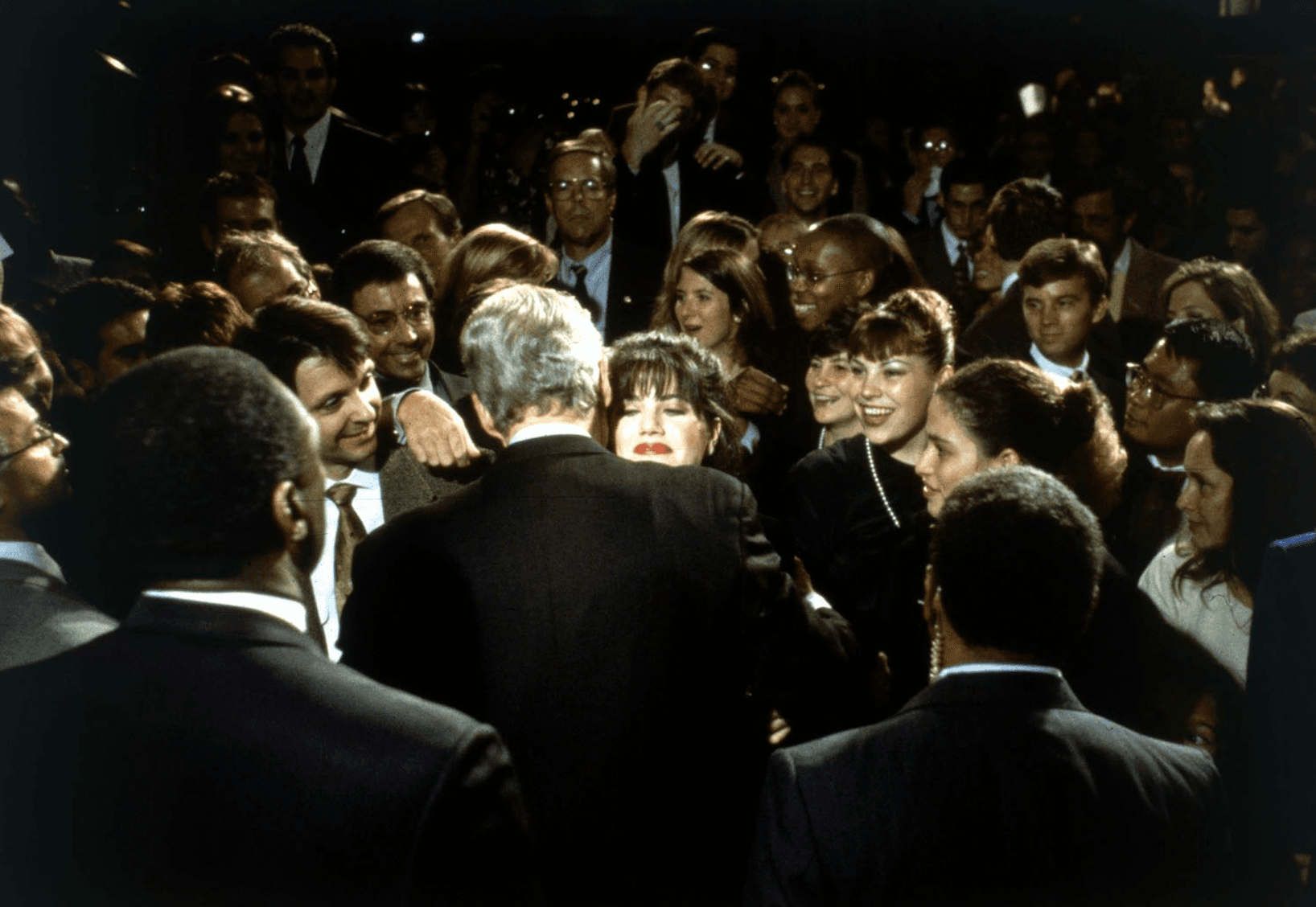 President Clinton hugs Monica Lewinsky at the Democratic Fundraiser in Washington, D.C., October 23, 1996. 