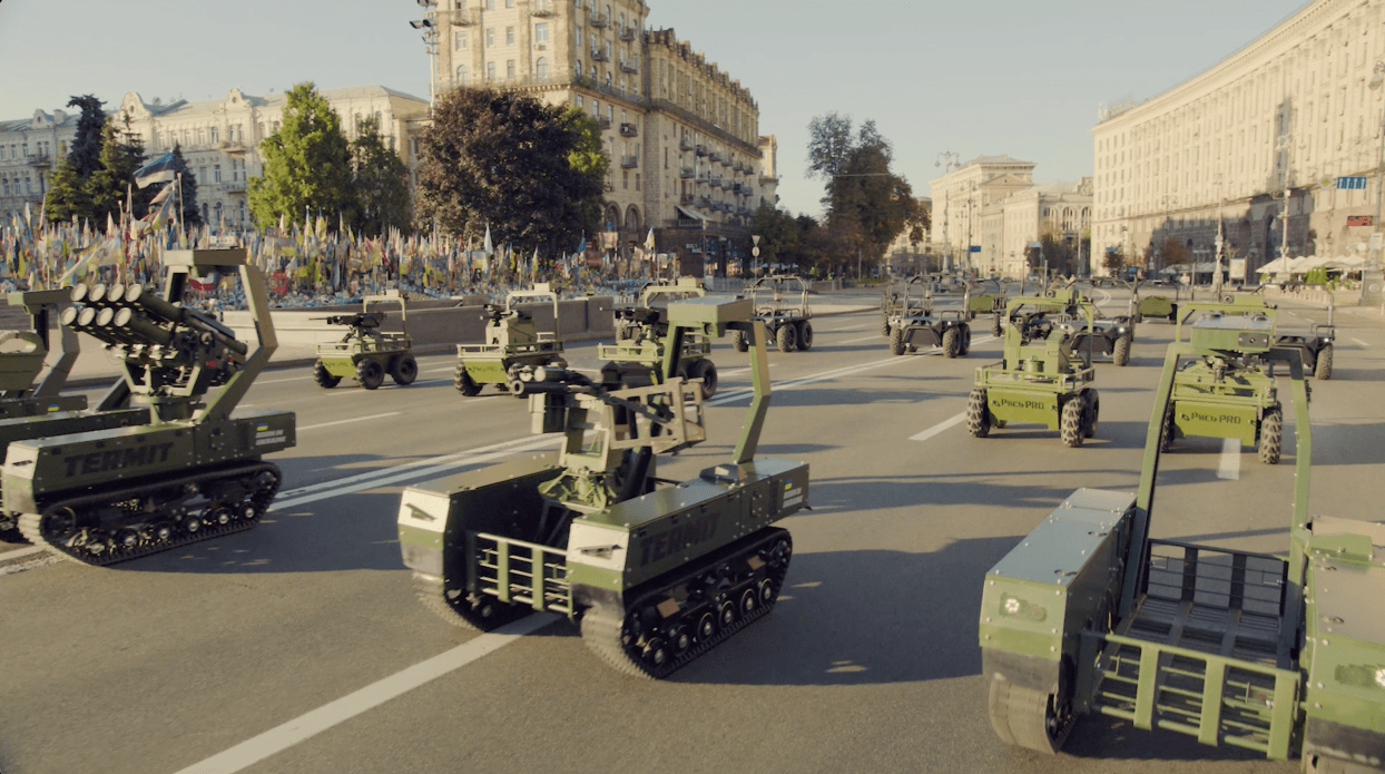 Drones on the march during Ukraine's Independence Day Parade at Kyiv, August 24, 2026.