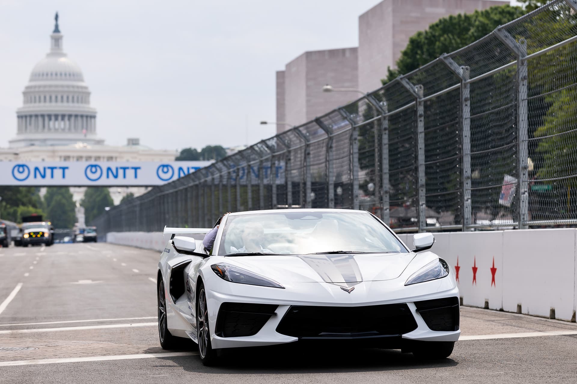 A Corvette on the Freedom 250 Grand Prix track outside of the National Gallery of Art on August 20, 2026 at Washington, D.C. 