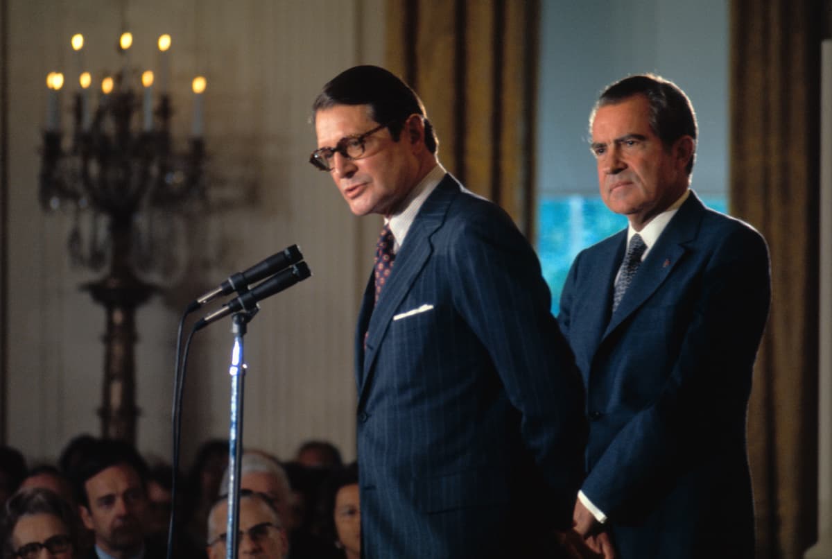 The attorney general for five months in 1973, Elliott Richardson, left, with President Nixon at right.