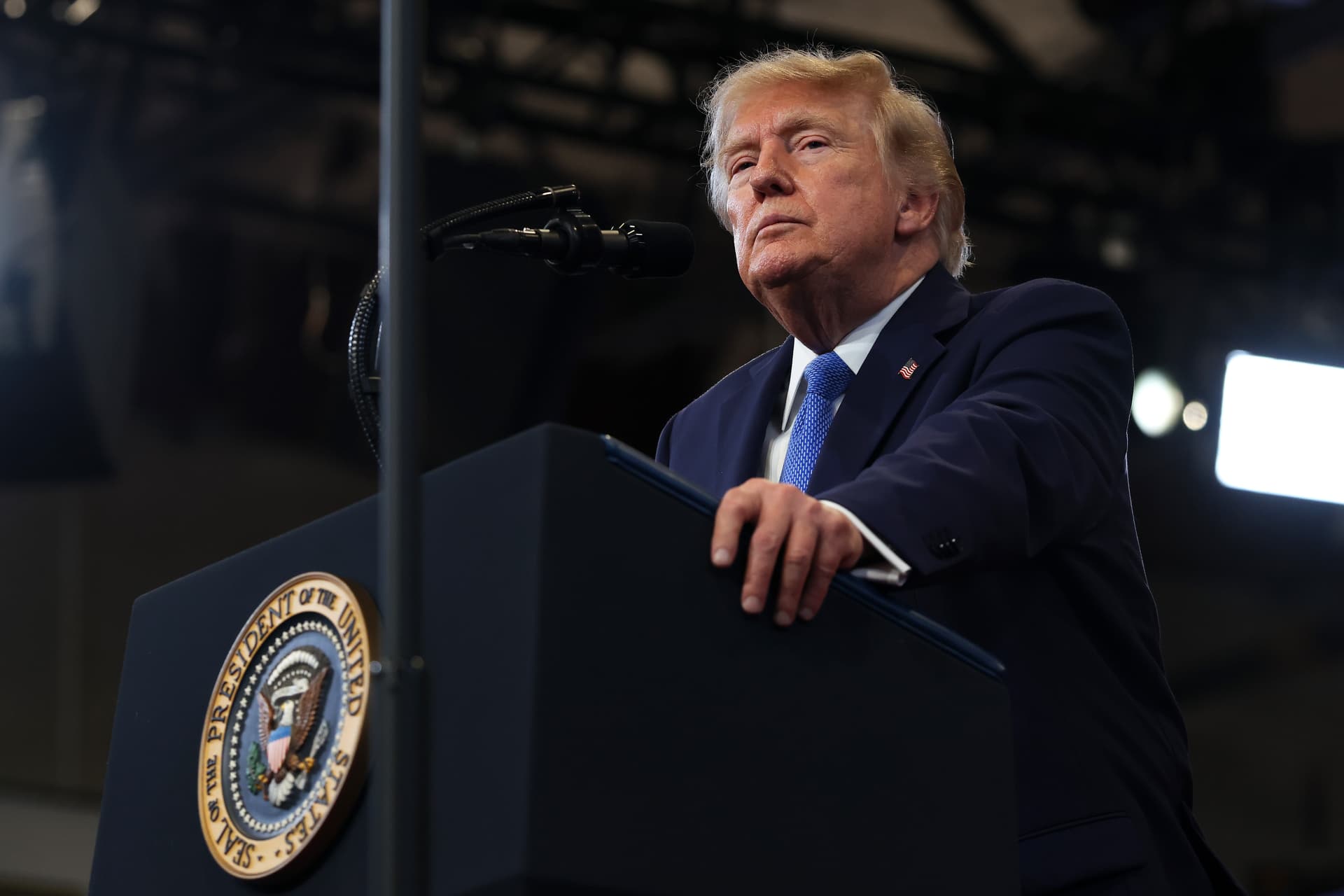 President Trump on August 14, 2026 at Garden City, New York. 