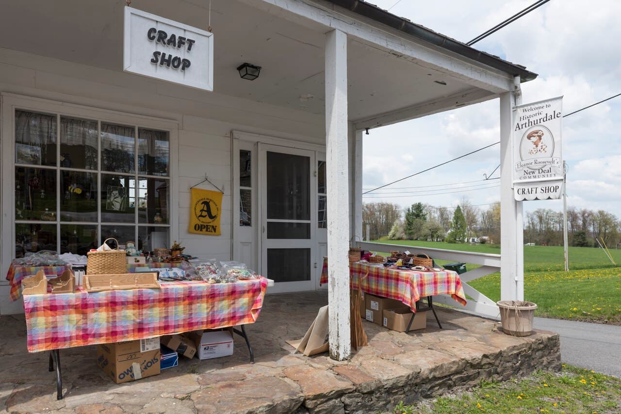 A craft shop at the Arthurdale community near Kingwood, West Virginia in 2015.