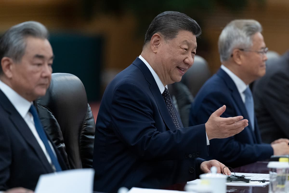 President Xi Jinping attends a bilateral meeting at the Great Hall of the People on August 24, 2026 at Beijing, China. 