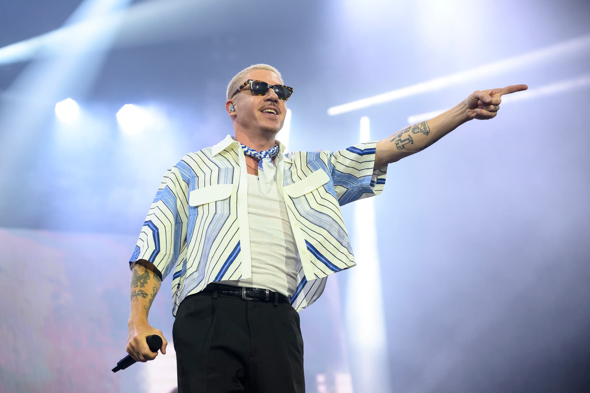 American rapper Macklemore performs during the 5th Lollapalooza Paris Festival on July 19, 2025, at Paris, France.