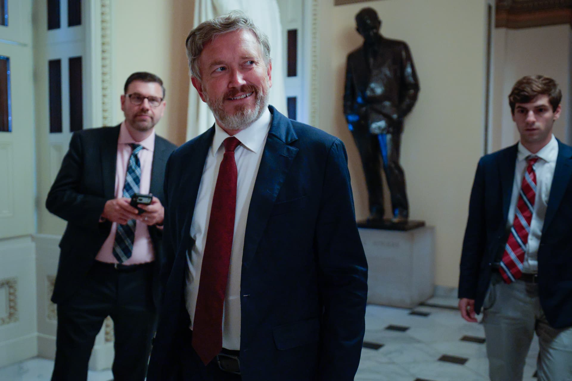 Representative Thomas Massie heads to the House chamber for a vote at the United States Capitol on September 1, 2026. 